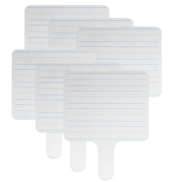 Flipside Products Two-sided Dry Erase Writing Paddle, Lined/Blank, 7.75in x 10in, 6PK 18002